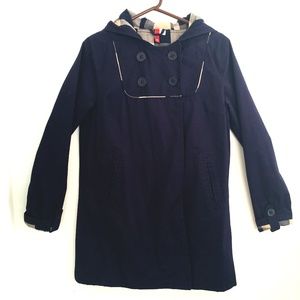 EUC H&M/Divided Double Breast Hooded Coat